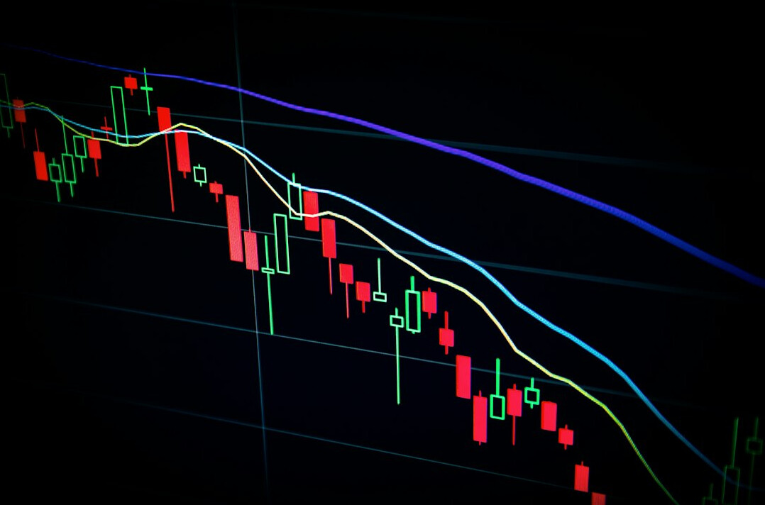data charts on screen